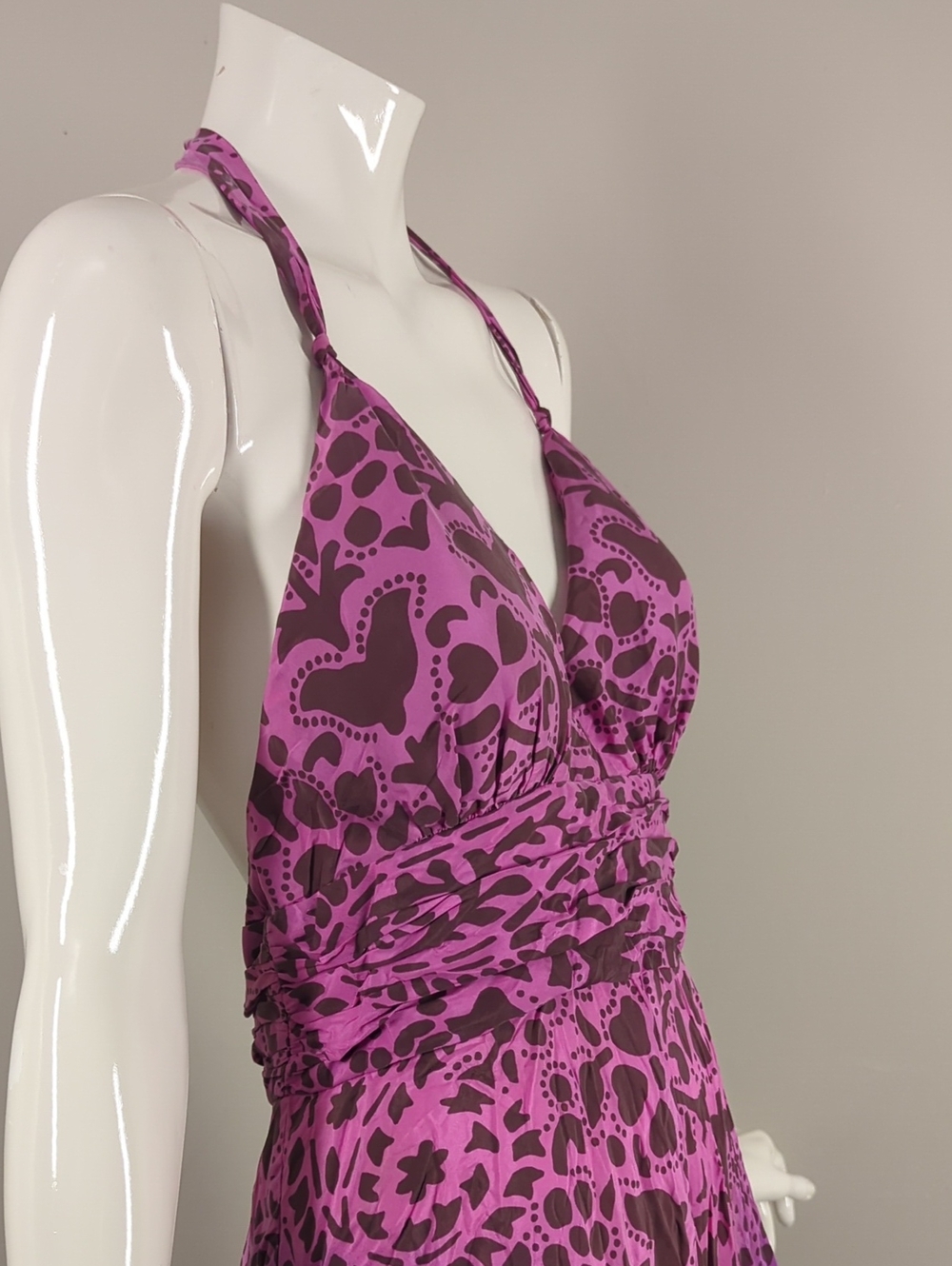 Guess Pink to Purple Ombre Halter Asymmetrical Dress Silk 7 - Picture 6 of 10